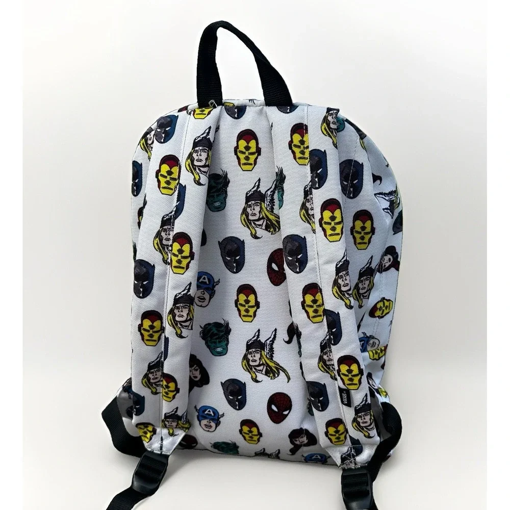Vans x Marvel Backpack With Superheroes Spiderman Black Panther Hulk Thor - EUC